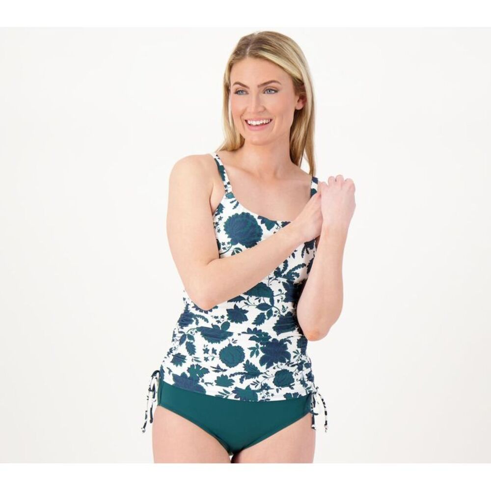 Fashion Women's Swimsuit Sz 8 Printed Cami Tankini Comfort Multi-colored